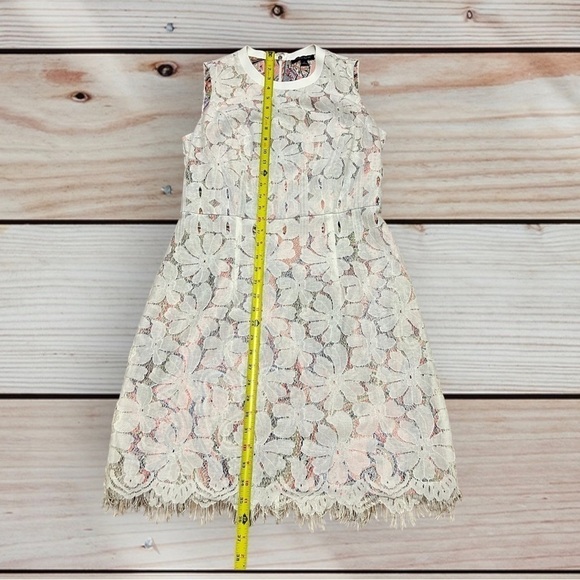 Tommy Hilfiger outter lace paisley lining raw hem gold zipper dress 8 - Picture 7 of 7